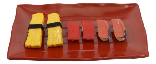 Large Red Black Melamine Serving Platter Plate or Dish For Sushi Yakitori Kebab