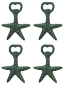 Ebros Rustic Vintage Verdigris Green Cast Iron Metal Nautical Coastal Sea Star Starfish Soda Beer Bottle Cap Opener 5.5" High Tide Beach Coral Echinoderms Party Hosting Decor Accent Accessory (4)