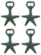 Ebros Rustic Vintage Verdigris Green Cast Iron Metal Nautical Coastal Sea Star Starfish Soda Beer Bottle Cap Opener 5.5" High Tide Beach Coral Echinoderms Party Hosting Decor Accent Accessory (4)