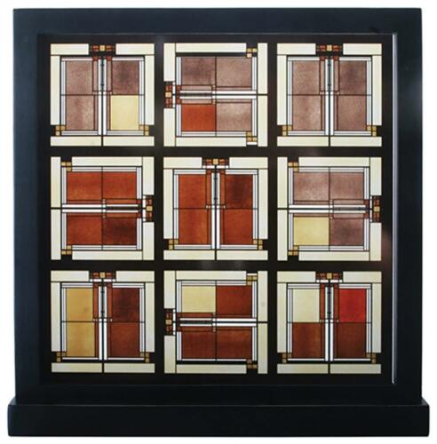 Ebros Frank Lloyd Wright Unity Temple Skylight Stained Glass Art Desktop Plaque 10" H X 10" W