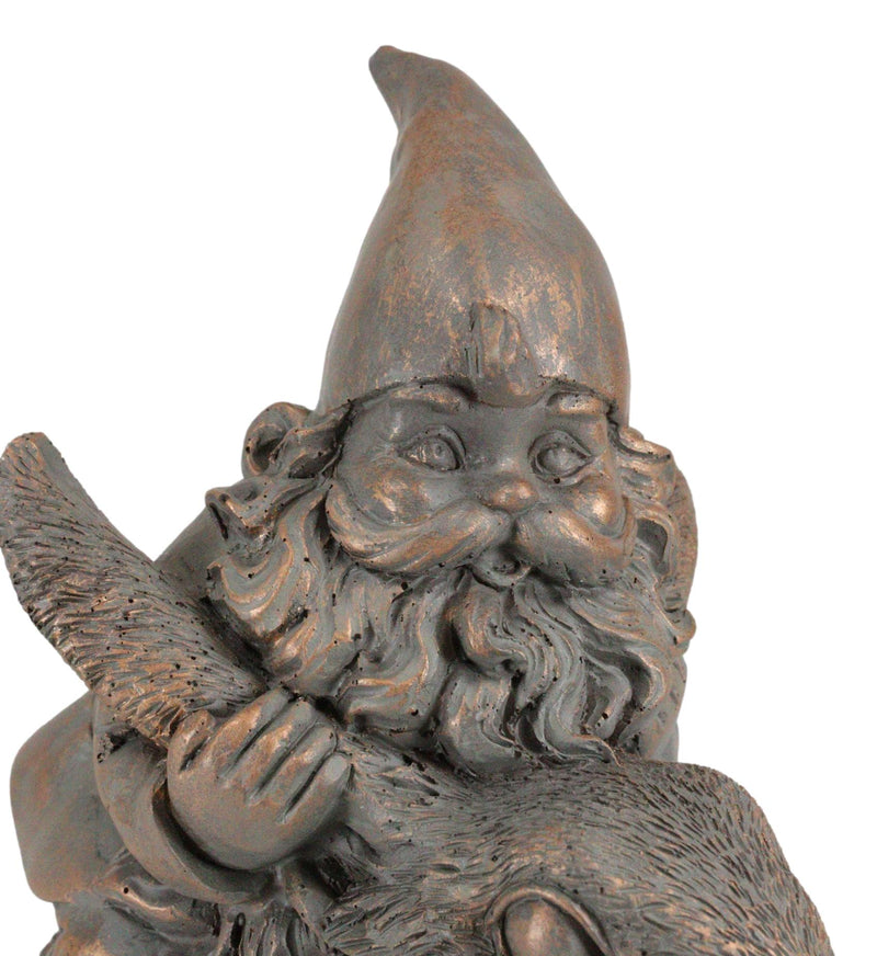 Whimsical Adventure Mr Gnome Dwarf Riding Rabbit Hare Figurine Fairy Garden