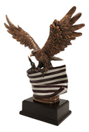 Patriotic Wings of Glory Bald Eagle With Old Faithful American Flag Figurine