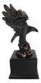 8" H King of The Skies Patriotic Bald Eagle Landing On Rock Figurine With Base