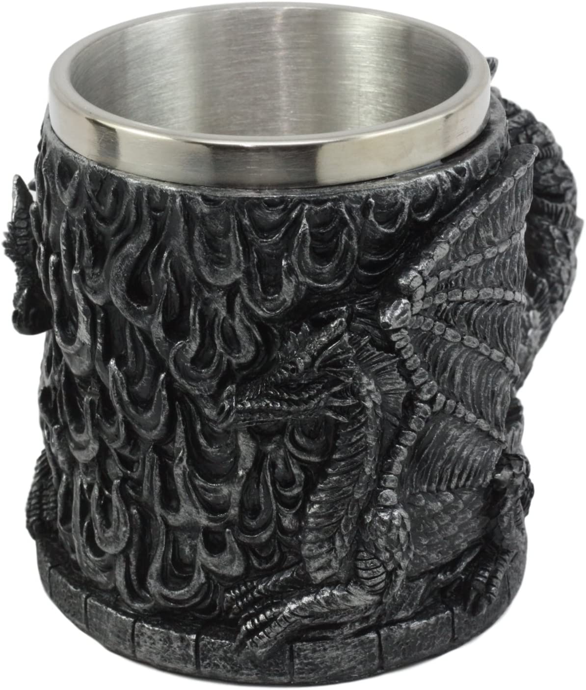 Ebros Medieval Flames Fire Dragon Mug Beer Stein Tankard Coffee Cup 5.75"Long