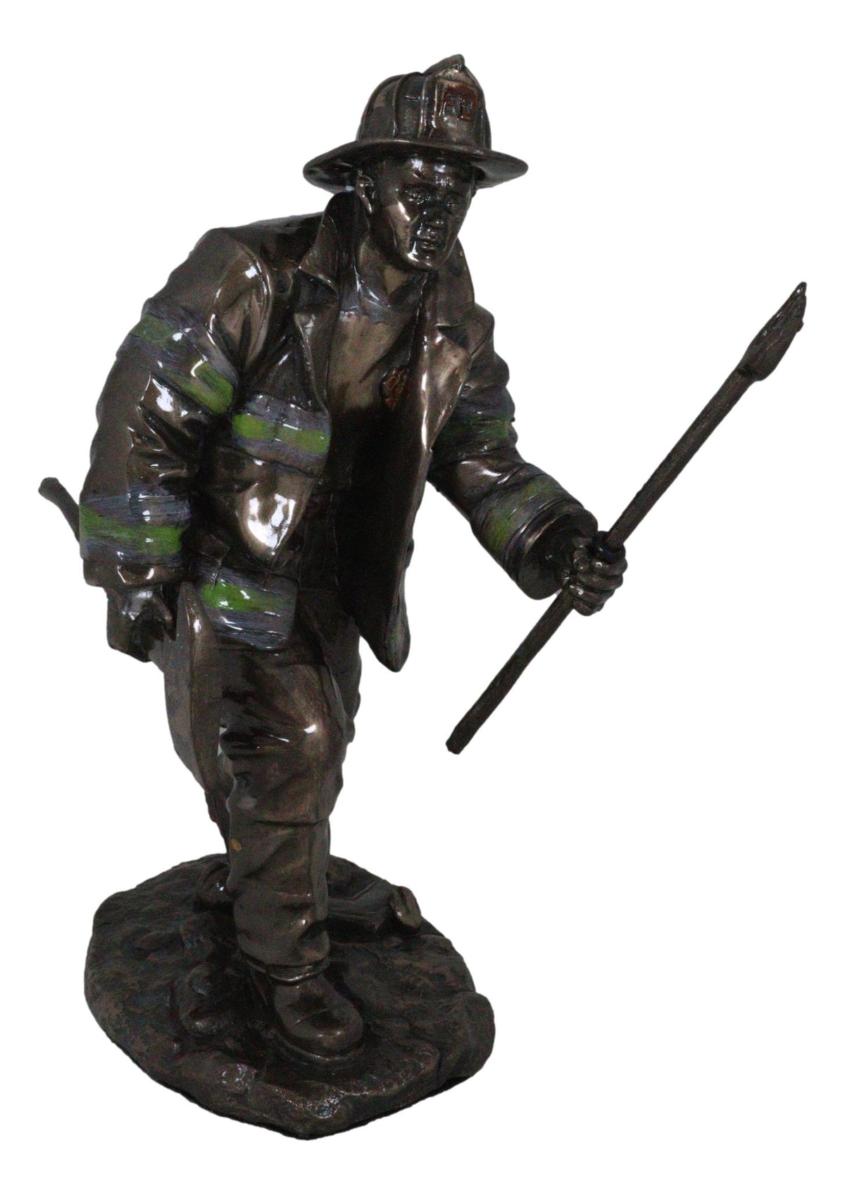 Fireman With Fire Axe And Fork Statue 7.25"Tall In The Line of Duty Fire Rescue