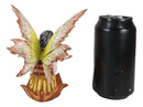 Ebros Gift Fall Fairy Figurine Red Oak Leaf Autumn Garden Faerie Fantasy Sculpture 5.5"H