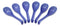 Ebros Japanese Modern Porcelain Soup Spoons With Ladle Hook Pack Of 6 (Blue)
