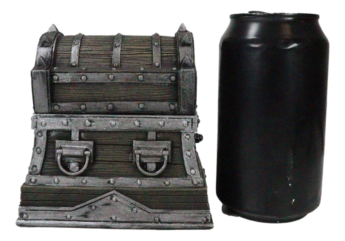 Nautical Caribbean Pirate Davy Jones Spiked Treasure Chest Small Decorative Box