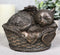 Heavenly Angel Cat Sleeping in Wicker Bed Cremation Urn Pet Memorial Statue