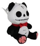 Ebros Furry Bones Skeleton Pandie Panda with Red Bow Tie Plush Toy Doll 6" Tall