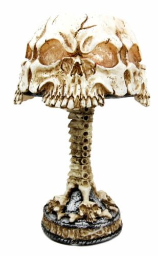 Ebros Day Of The Dead Ossuary Skull Faces Mini Multi Colored LED Table Lamp 7"H