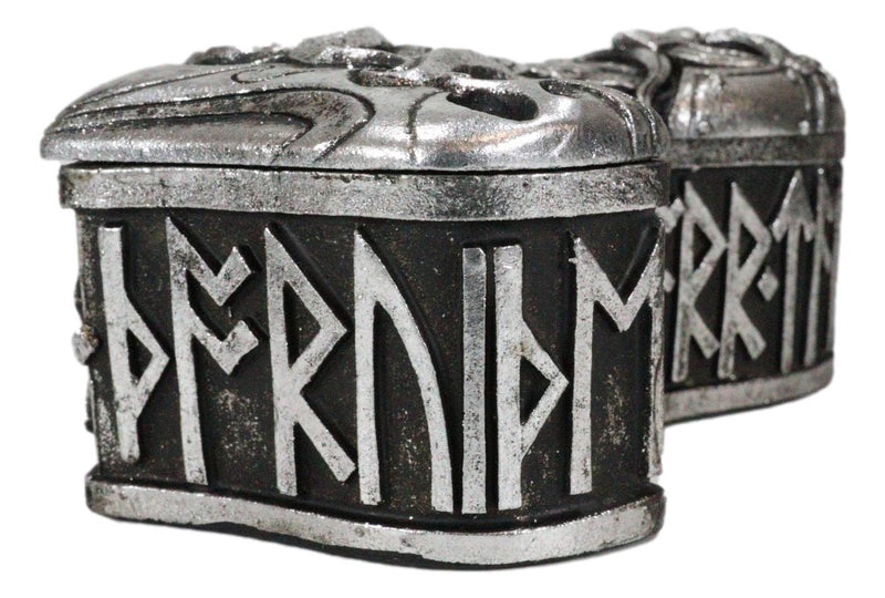 Norse Runes Coat of Arms Heraldry Thor Hammer Mjolnir Decorative Jewelry Box