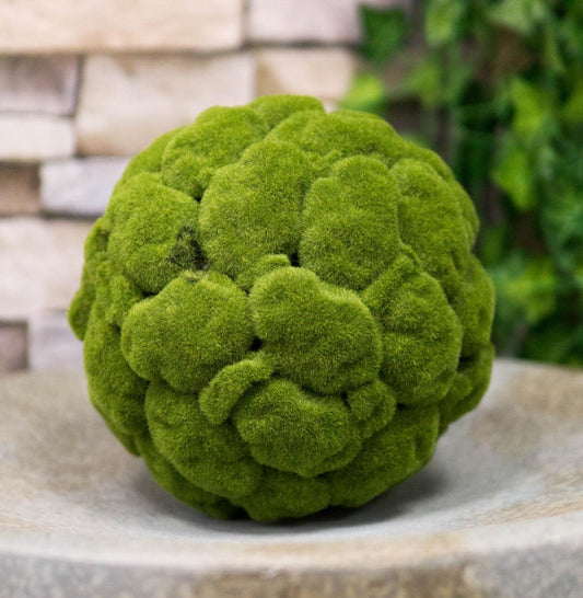 Set Of 3 Home And Garden 7"D Green Artificial Faux Green Moss Grass Topiary Ball