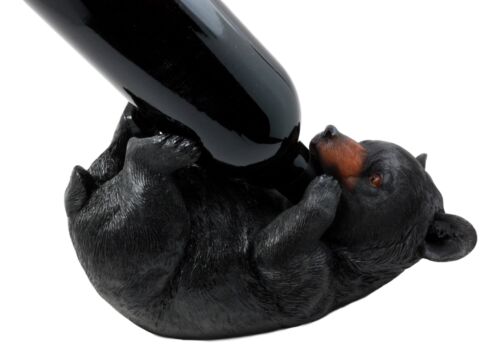 Grandfather Mountain Black Bear Wine Holder Figurine 9"Long Winter Hibernation