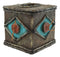 Rustic Country Western Turquoise Bullseye Faux Branch Wood Tissue Box Cover