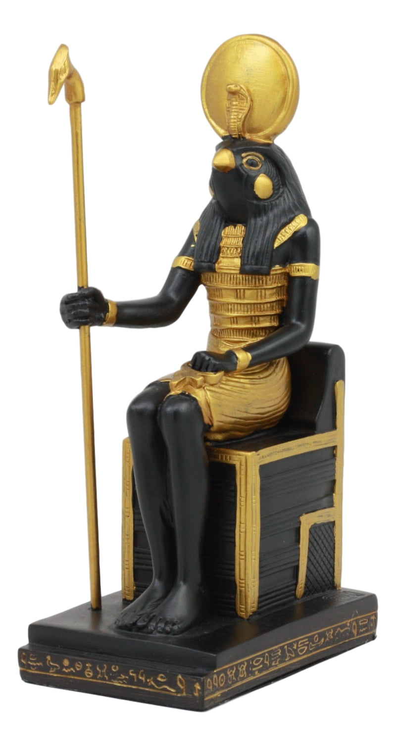 Ebros Classical Egyptian Gods and Goddesses Seated On Throne Statue Gods of Egypt Ruler of Mankind Decorative Figurine … (Horus God of The Sky)