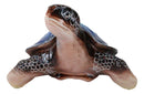 Nautical Ocean Blue Hues Giant Sea Turtle Swimming Figurine 9.5"Long Tortoise