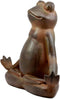 Ebros Rustic Yoga Frog Garden Statue Meditating Buddha Frog Sculpture 14"Long