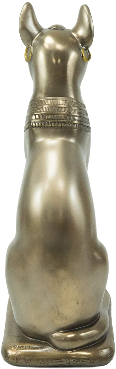 Ebros Egyptian Goddess Sitting Cat Bastet Statue in Bonded Resin Bronze 11.5" H - Ebros Gift
