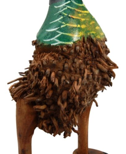 Balinese Wood Handicrafts "Bebek Akar" Duck Albesia Root Art Figurine 10"H