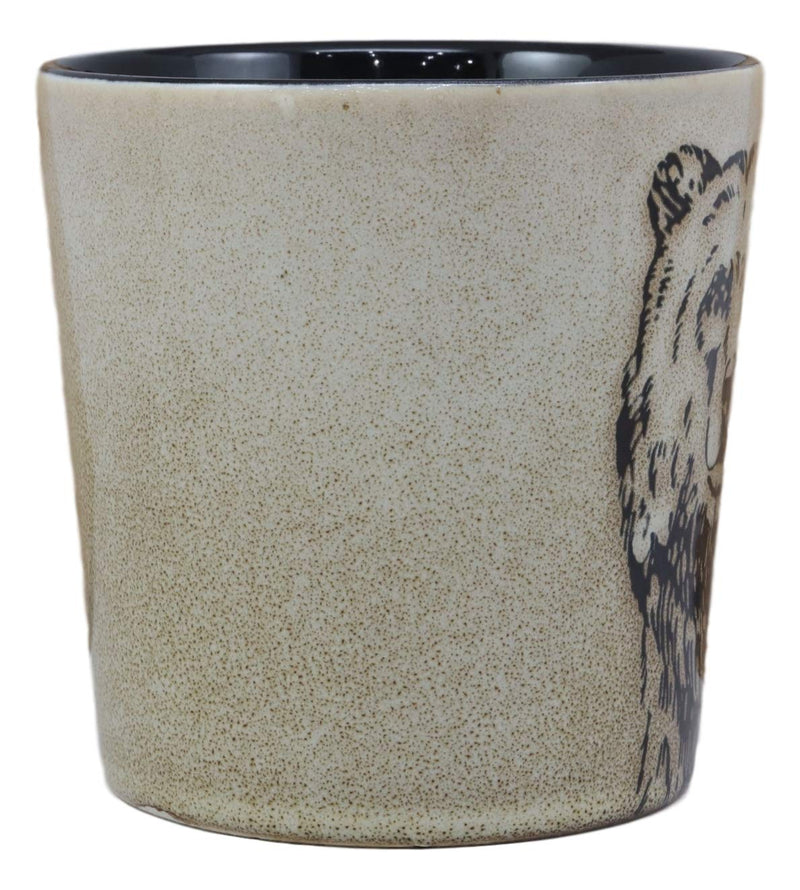 Ebros Nature Rustic Wildlife Brown Grizzly Bear Animal Print Glazed Ceramic Coffee Mug 16oz Cup For Drinking Beverage Drink Beer Stein Tankard Of Bears Grizzlies