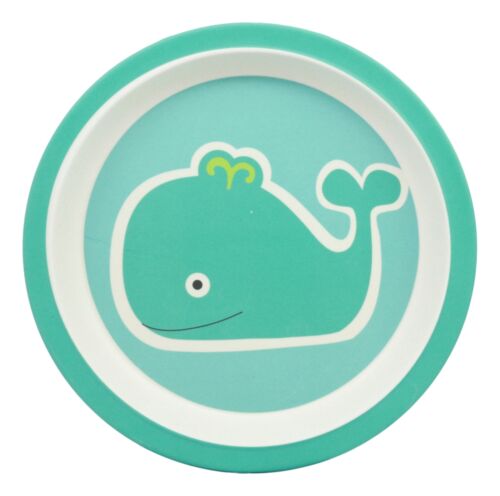 Moby Dick Whale Kids Children Toddler Baby 5 Piece Organic Bamboo Dinnerware Set