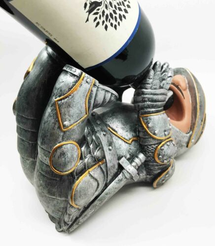Royal Knight Suit of Armor Wine Guzzler Holder Kitchen Decor Resin Figurine