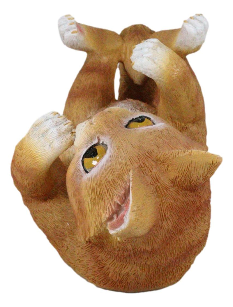 Tipsy Thirsty Feline Drinking Orange Tabby Kitty Cat Wine Bottle Holder Figurine