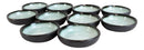 Pack Of 10 Ceramic Zen Blue Ponzu Soy Sauce Oil Condiment Round Dishes Holder