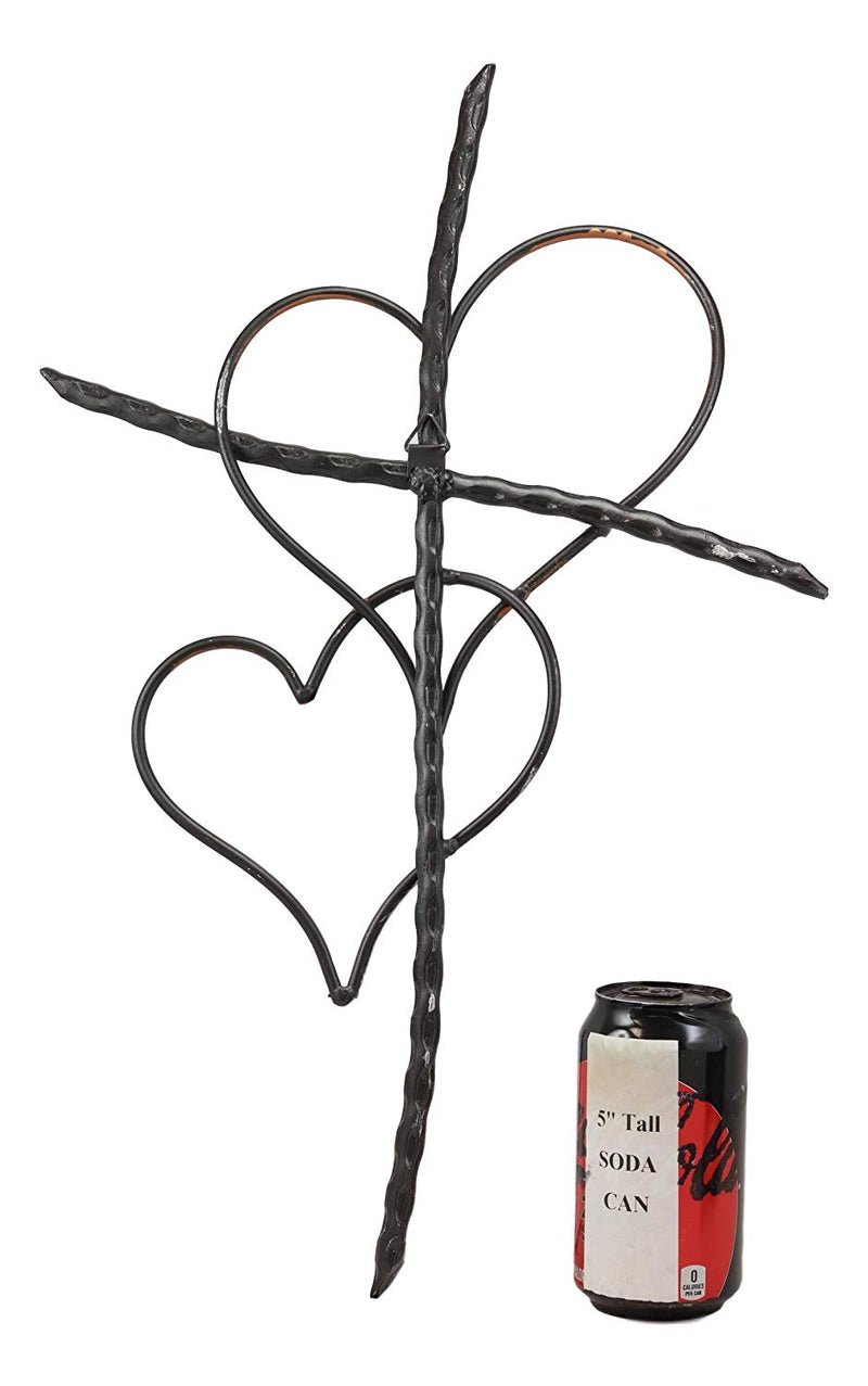 Ebros Metal Silver Rope Wire Sticks and 2 Golden Hearts of Love Wall H–  Ebros Gift