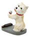 Standing Red Collar Yorkie Terrier Puppy Dog Holding Glass Wine Holder Figurine