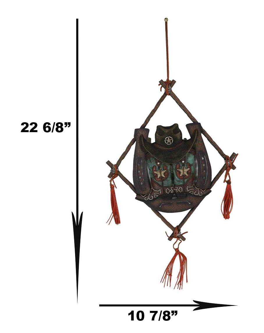 14" Rustic Southwestern Dreamcatcher Lucky Horseshoe Cowboy Hat Boots Wall Decor