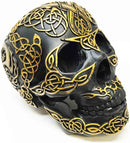 Black and Gold Tribal Tattoo Warrior Celtic Skull Figurine Sculpture Collectible