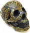 Black and Gold Tribal Tattoo Warrior Celtic Skull Figurine Sculpture Collectible