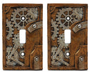 Ebros Steampunk Nautilus Clockwork Gearwork Design Wall Light Switch Plate Set
