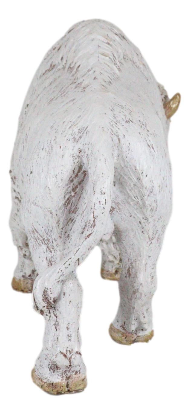 Ebros Gift Native American Sacred White Bison Buffalo Decorative Resin Figurine 8.75" Long