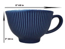 Ebros Blue Vintage Victorian Botanic Floral Design Large Porcelain 19oz 5.25" Diameter Mug Cup With Handle (Palm Leaves, 1)