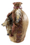 Rustic Southwestern Indian 2 Wolves Dreamcatcher Feathers Floral Vase Sculpture