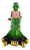 Ebros Whimsical Diva Green Lady Frog In Pink Swimsuit And Golden Manicure Figurine