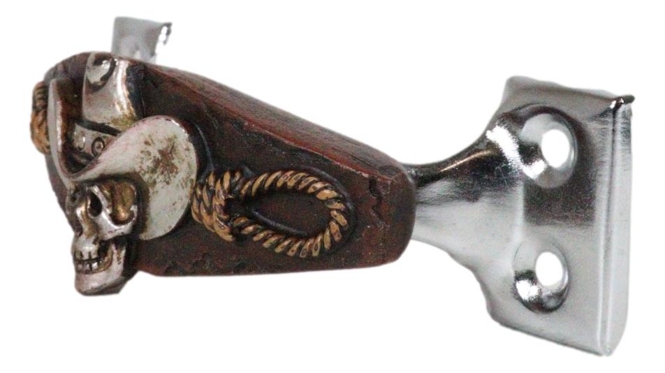Set of 2 Country Western Cowboy Skull With Gallow Ropes Drawer Handle Bar Pulls