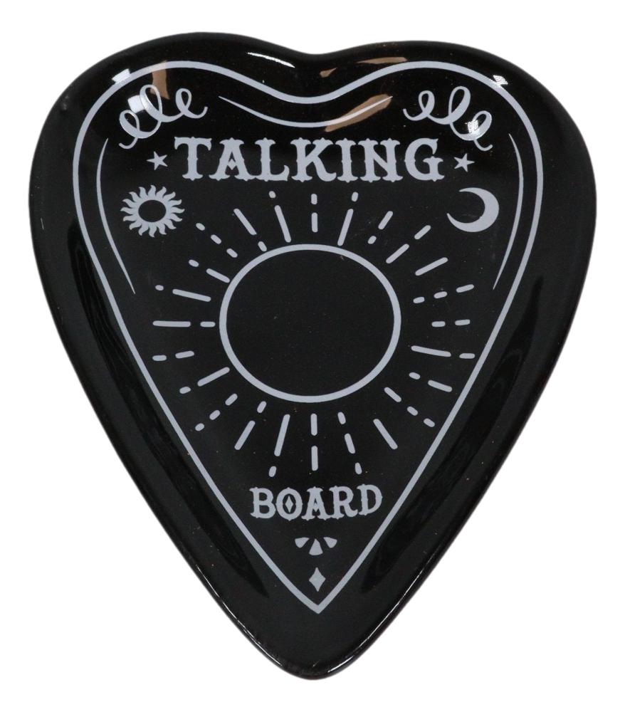 Ouija Talking Spirit Board Planchette Heart Bone China Trinket Jewelry Dish - Ebros Gift