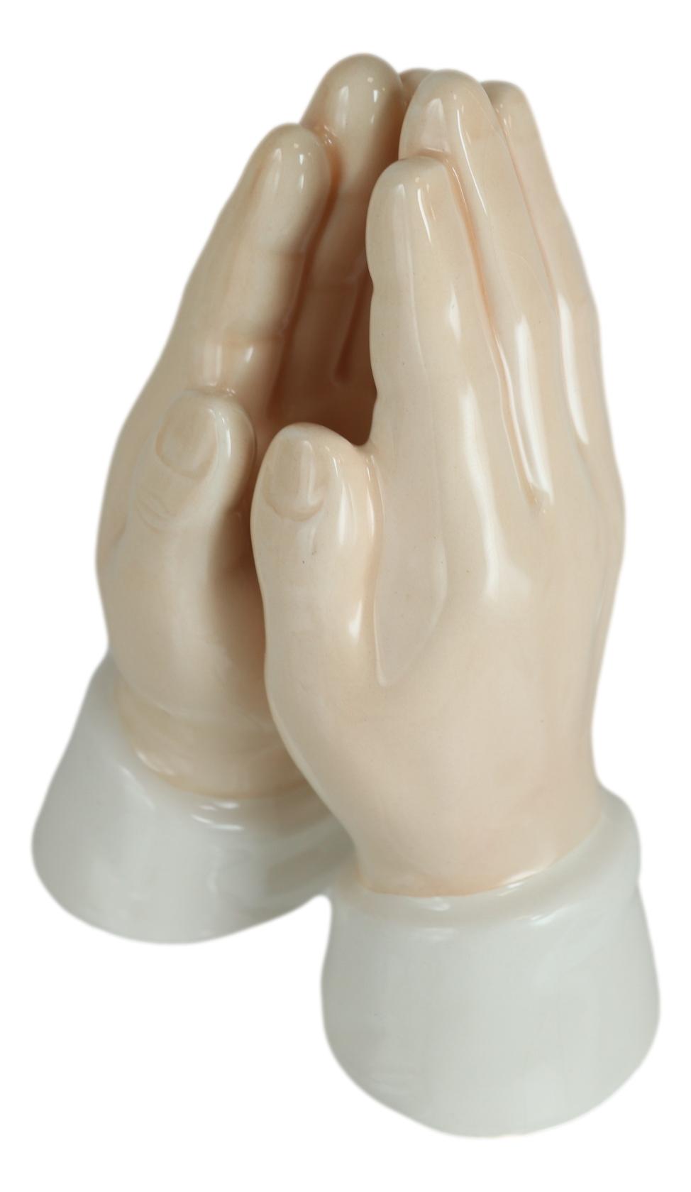 Inspirational Religious Themed Praying Hands Ceramic Salt Pepper Shakers Set