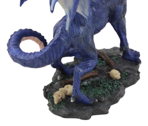 Ebros Clawing Blue Dragon Statue 8"Long Land Of Dragons Fantasy Home Decor