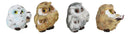 Wise Academic Forest Snowy Owls & Chicks Figurine Set Small Collectibles