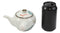 Feng Shui Yin Yang Koi Fish Pair Small Ceramic Tea Pot 12oz With Side Arm Handle