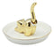 Golden Feline Cat Kitten Ceramic Ring Accessory Jewelry Holder Vanity Display