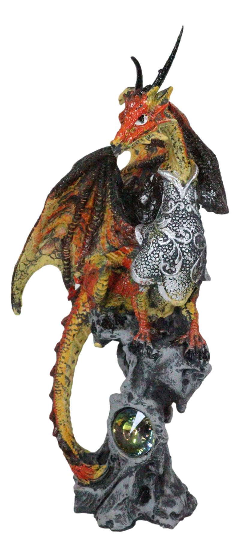 Kaiser Gold Dragon Knight Perching On Oracle Tree Of Life Figurine Myth Legends