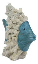 Nautical Marine Blue Angelfish with Off White Coral Reef Exoskeleton Body Statue
