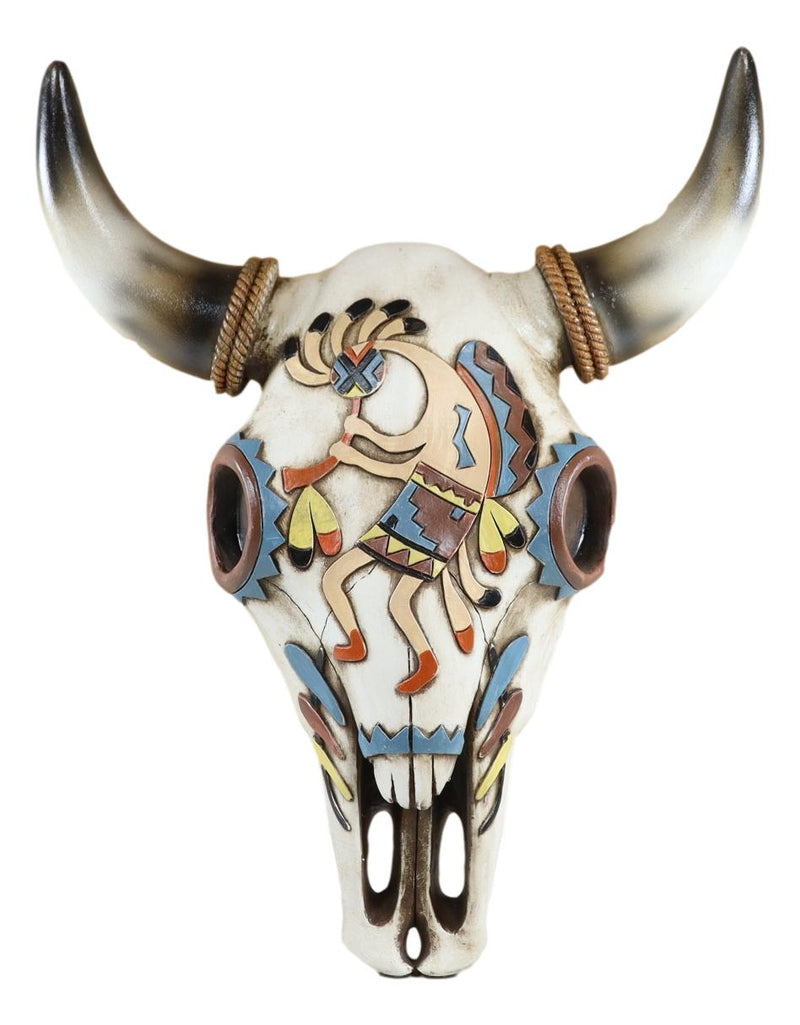 Rustic Western Southwest Tiki Kokopelli Tribal Bison Bull Cow Skull Wall Decor