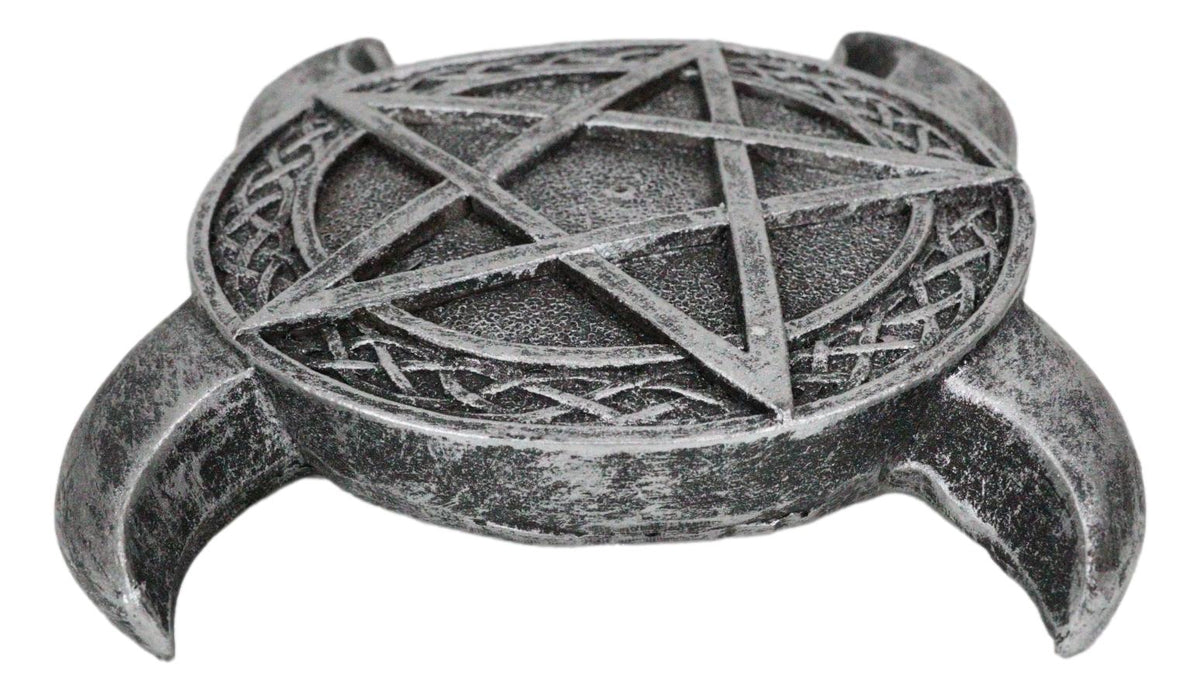 Sacred Moon Triple Goddess Pentagram With Celtic Knotwork Incense Stick Holder